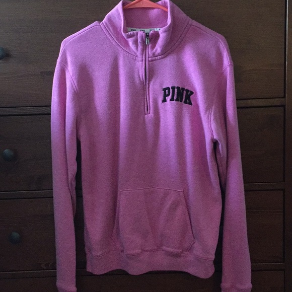 PINK 3/4 Zip-up Sweatshirt - Picture 1 of 6